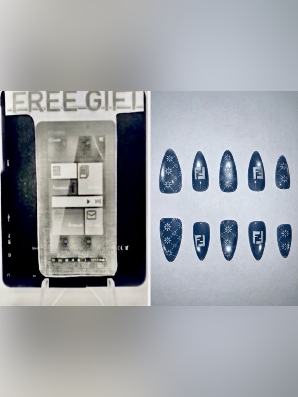 Look Beautiful luxury custom made reusable press on nails with free tablet